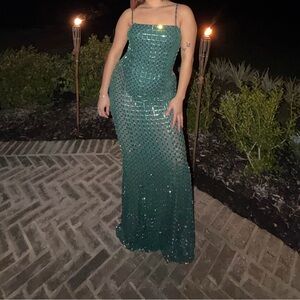 Oh Polly Green Sequin Maxi Dress